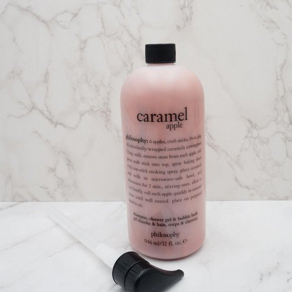 Philosophy Caramel Apple Shampoo Shower Gel Bubble Bath32oz